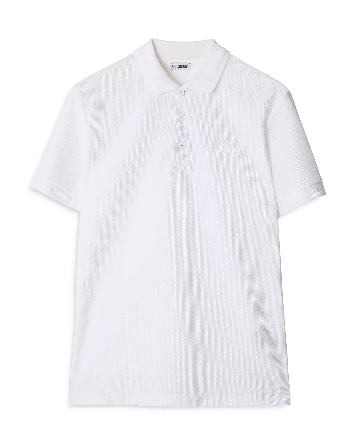 Eddie Cotton Piqué Equestrian Knight Embroidered Slim Fit Check Placket Polo Shirt - 5