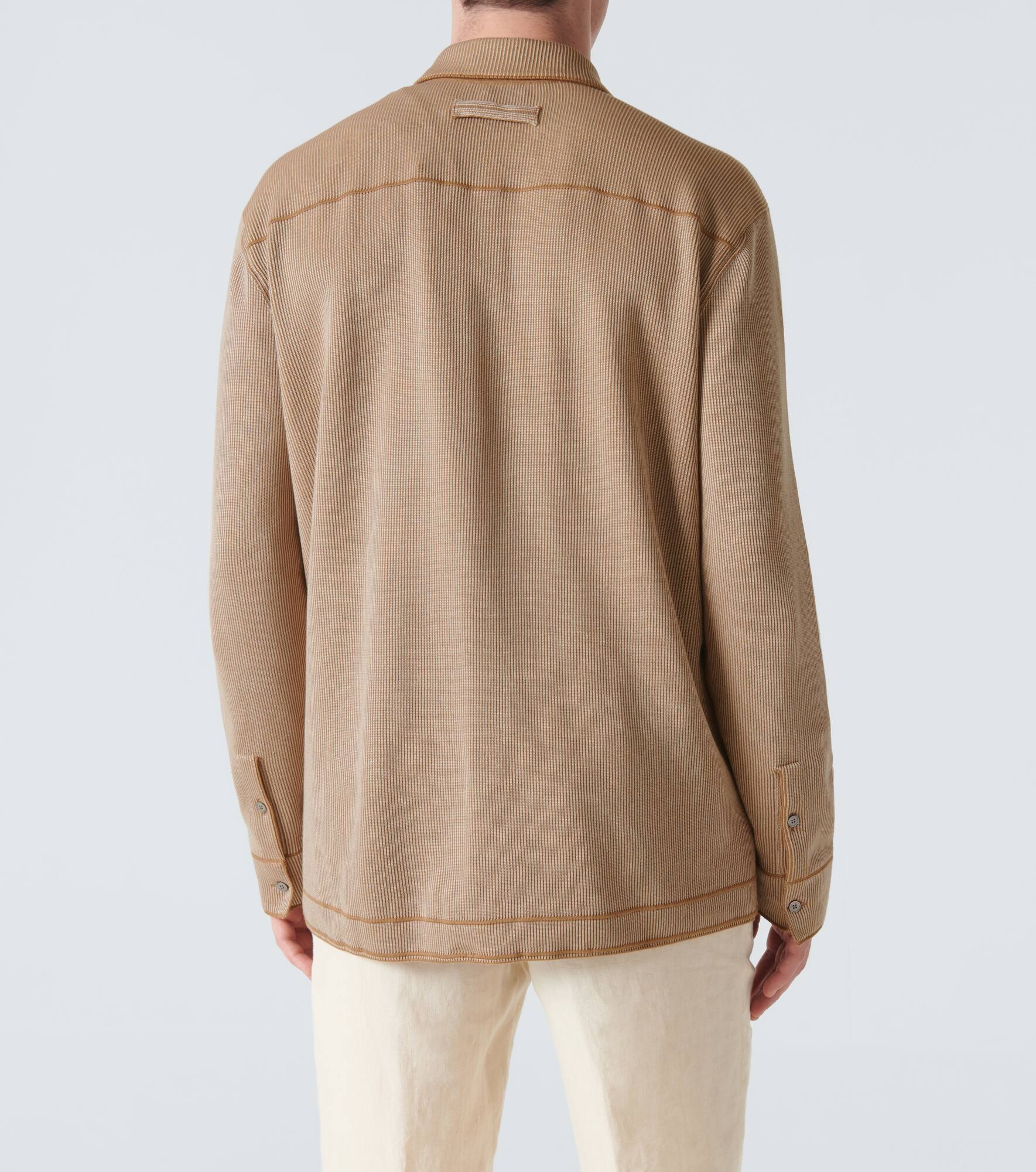 Cotton and silk jacquard shirt - 4