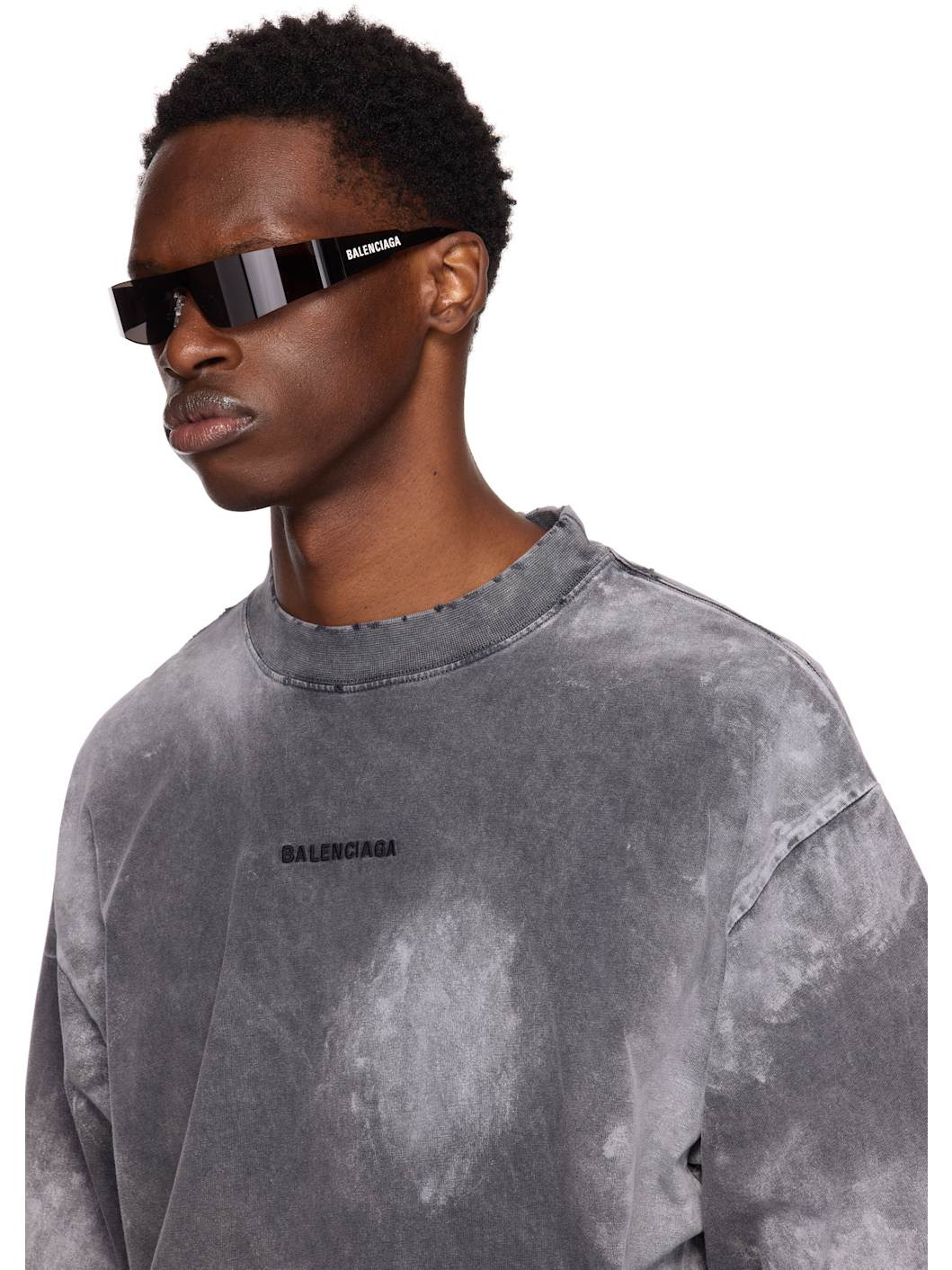 Black Wraparound Sunglasses - 4