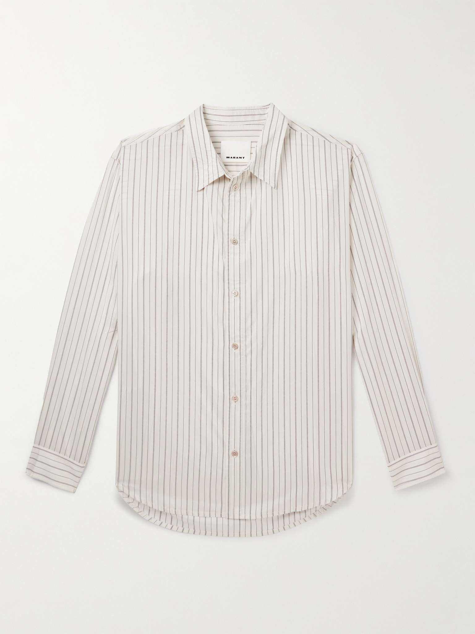 Cybilio Striped Cutaway-Collar Silk-Blend Shirt - 1