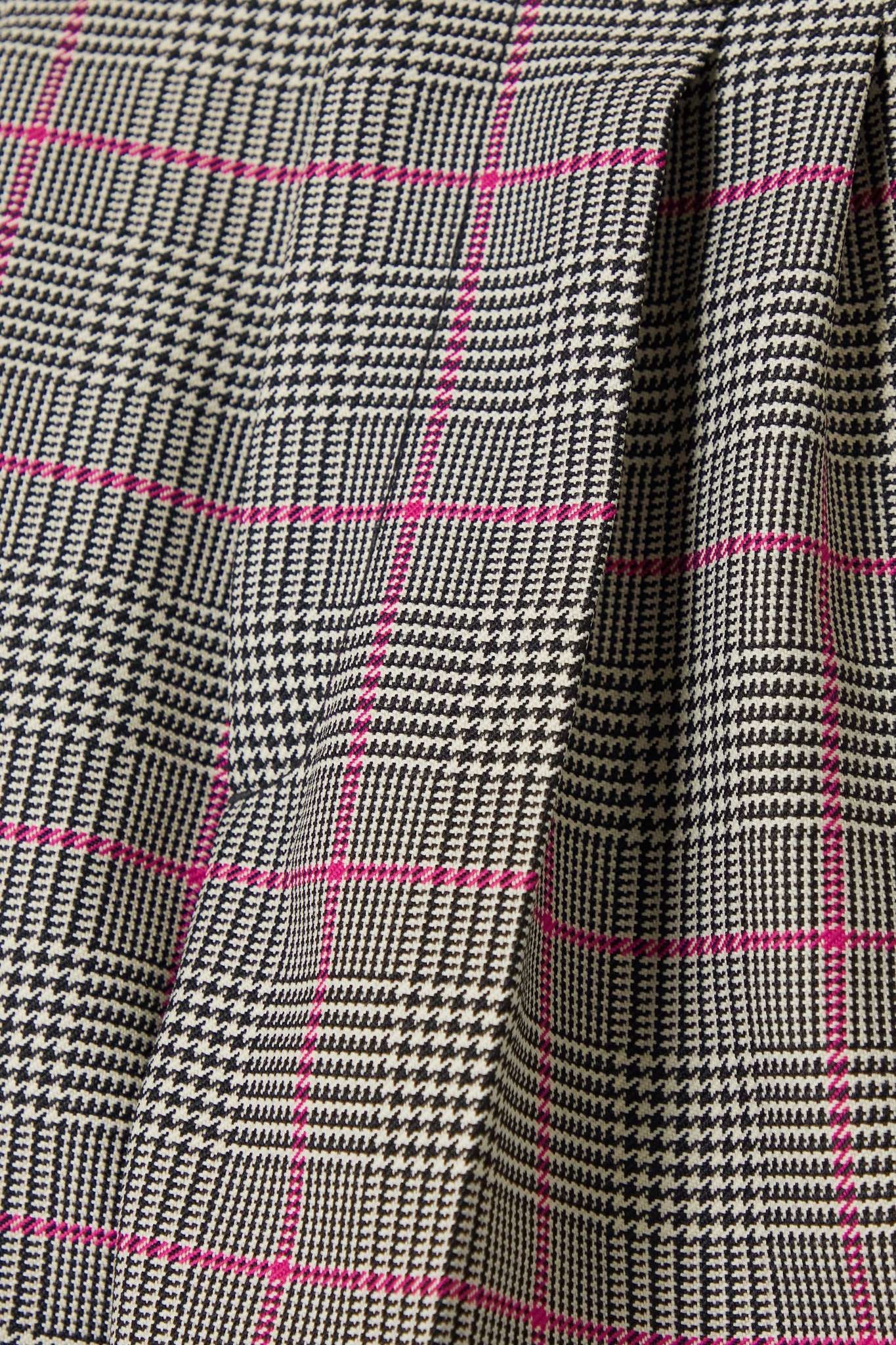 Pleated Prince of Wales checked woven shorts - 5