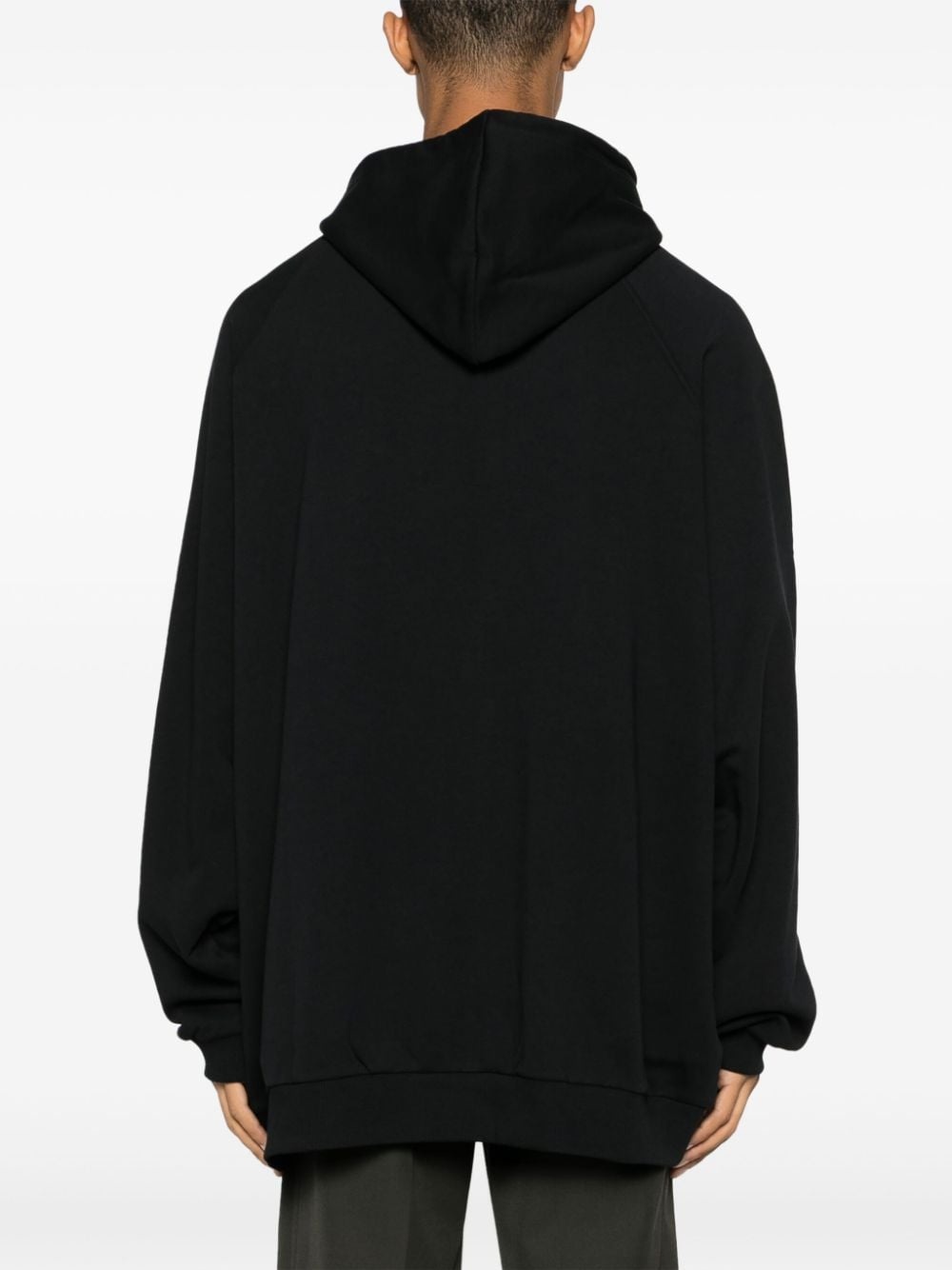 slogan-patches cotton hoodie - 4