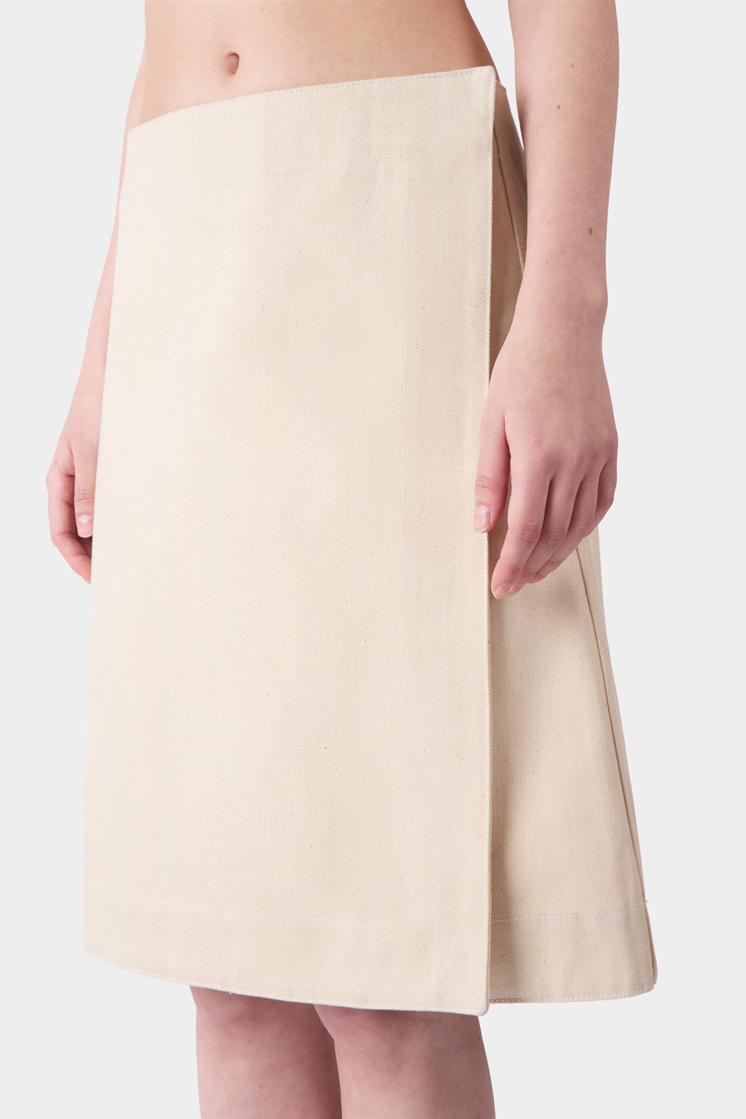BELLIDENTRO REVERSIBLE SKIRT / ecru denim & white stripes - 4