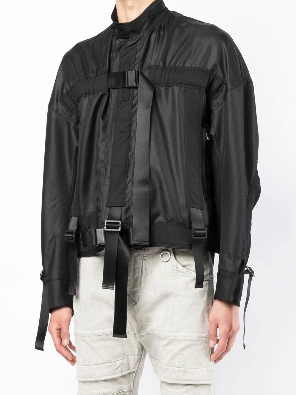 multi buckle-strap blouson - 3