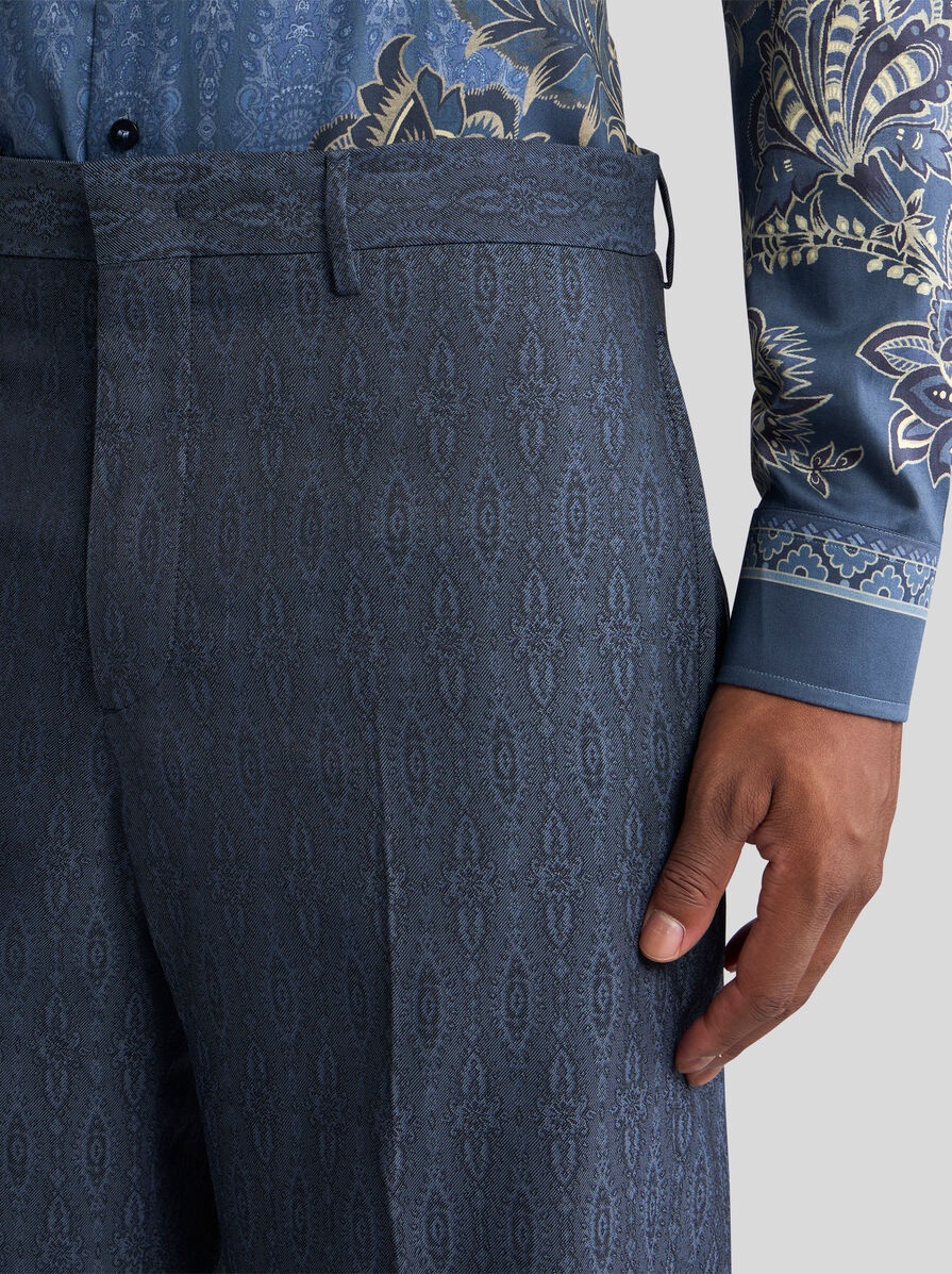 WOOL JACQUARD TROUSERS - 3
