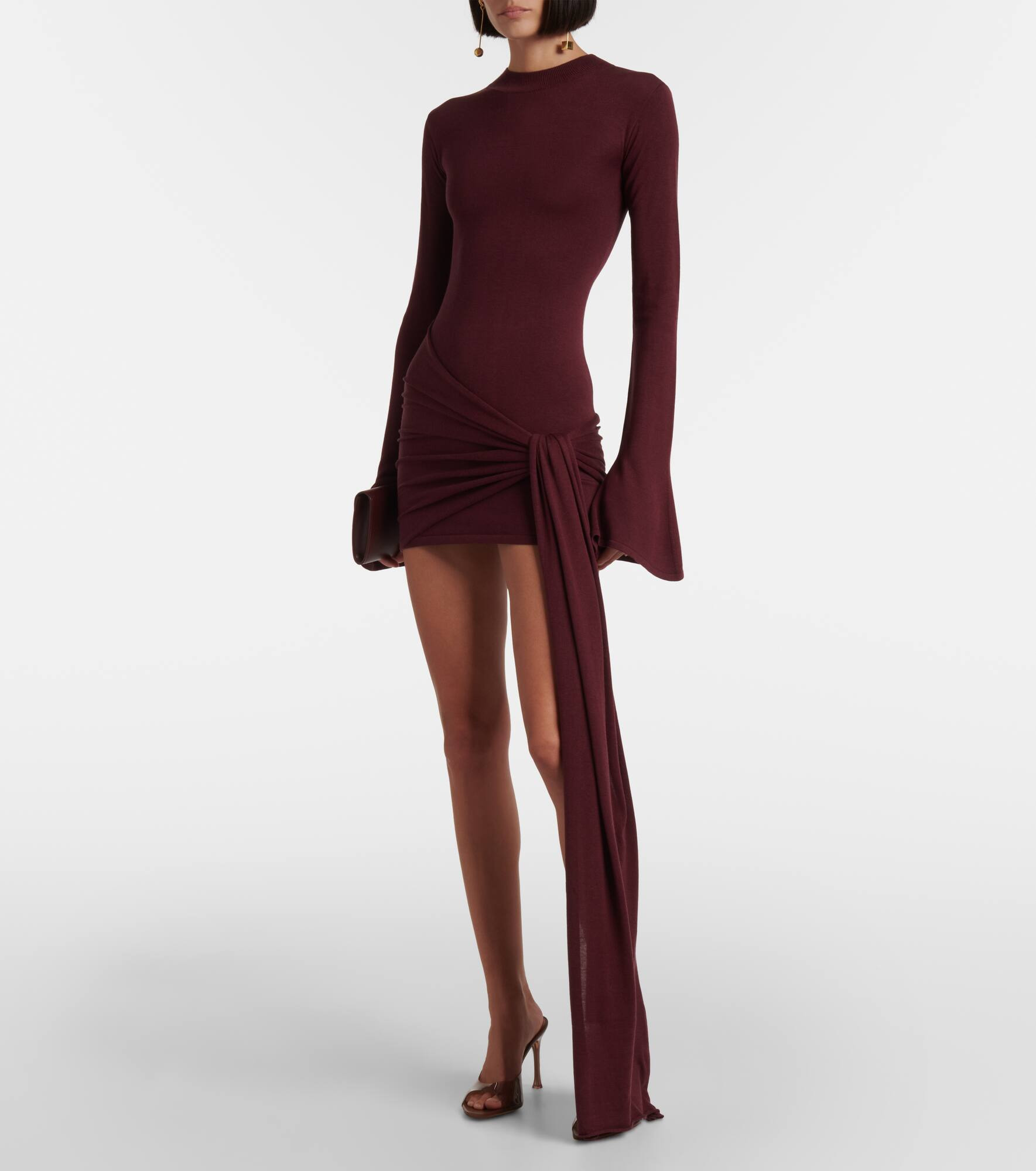 Draped silk-blend jersey minidress - 2