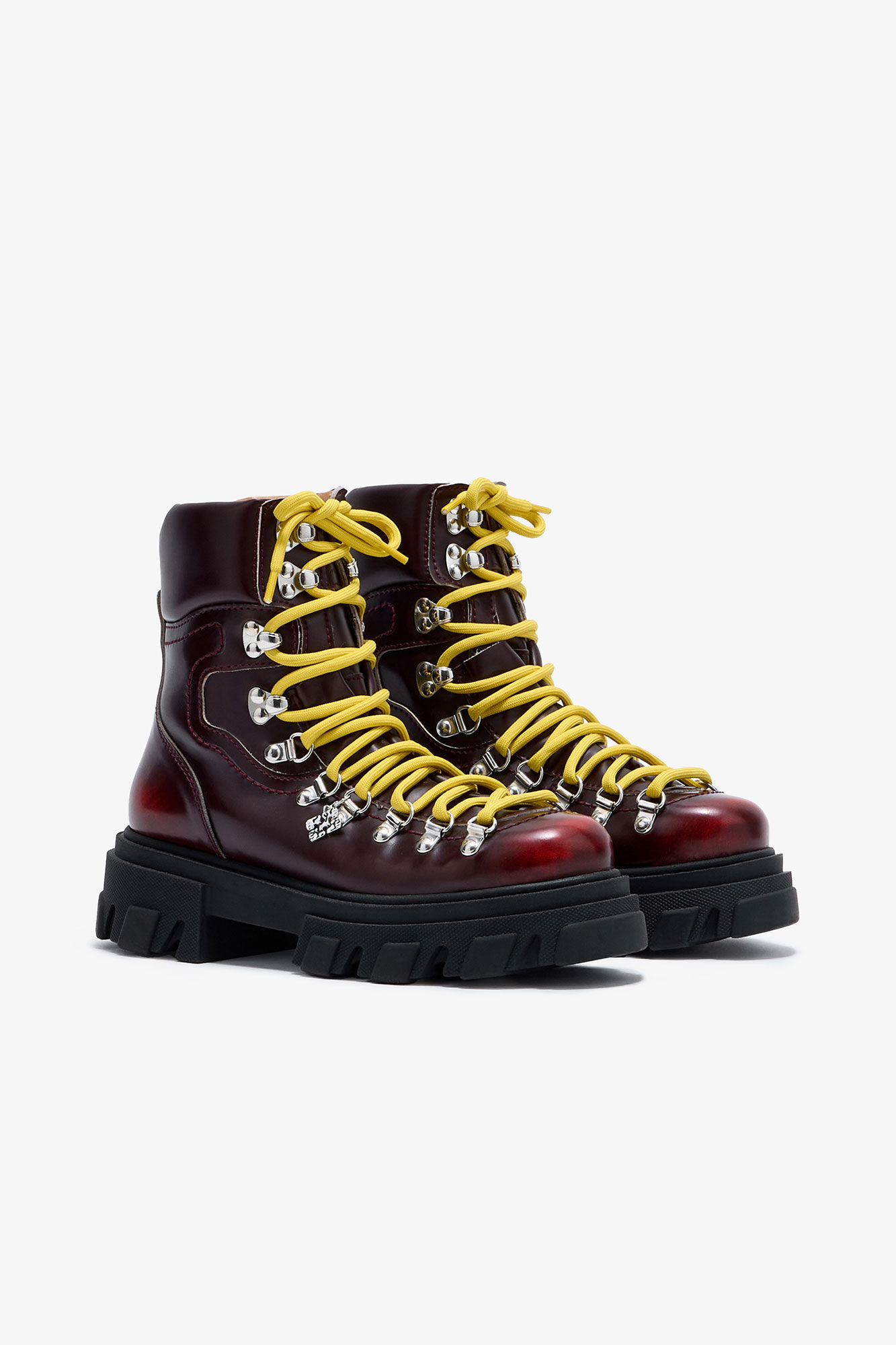 CLEATED MOUNTAIN BOOT IN BURGUNDY - 4