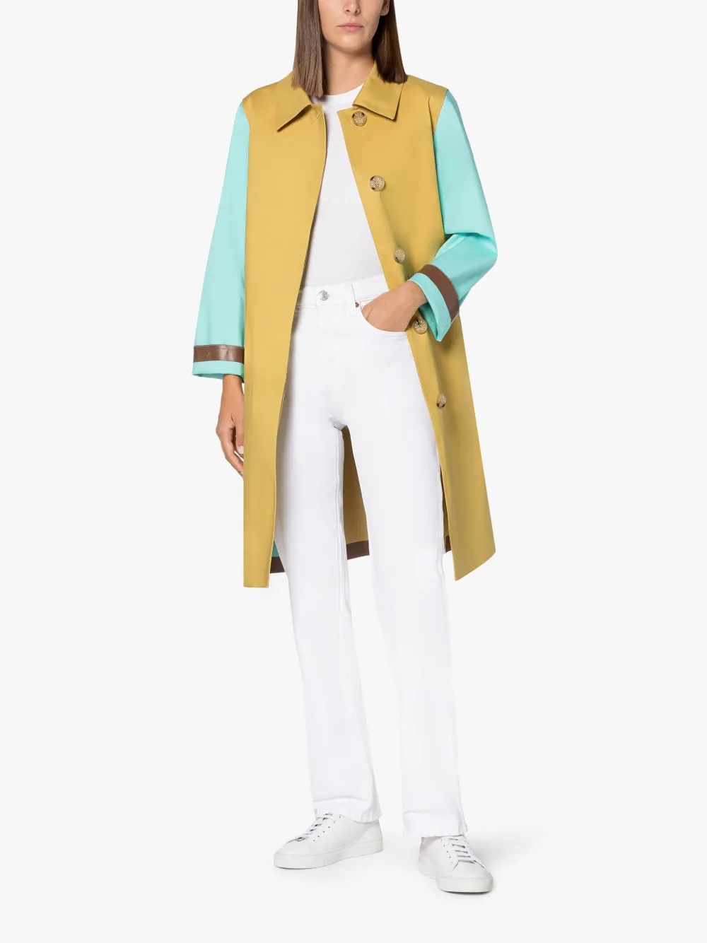 BANTON COLOURBLOCK BONDED COTTON COAT - 2