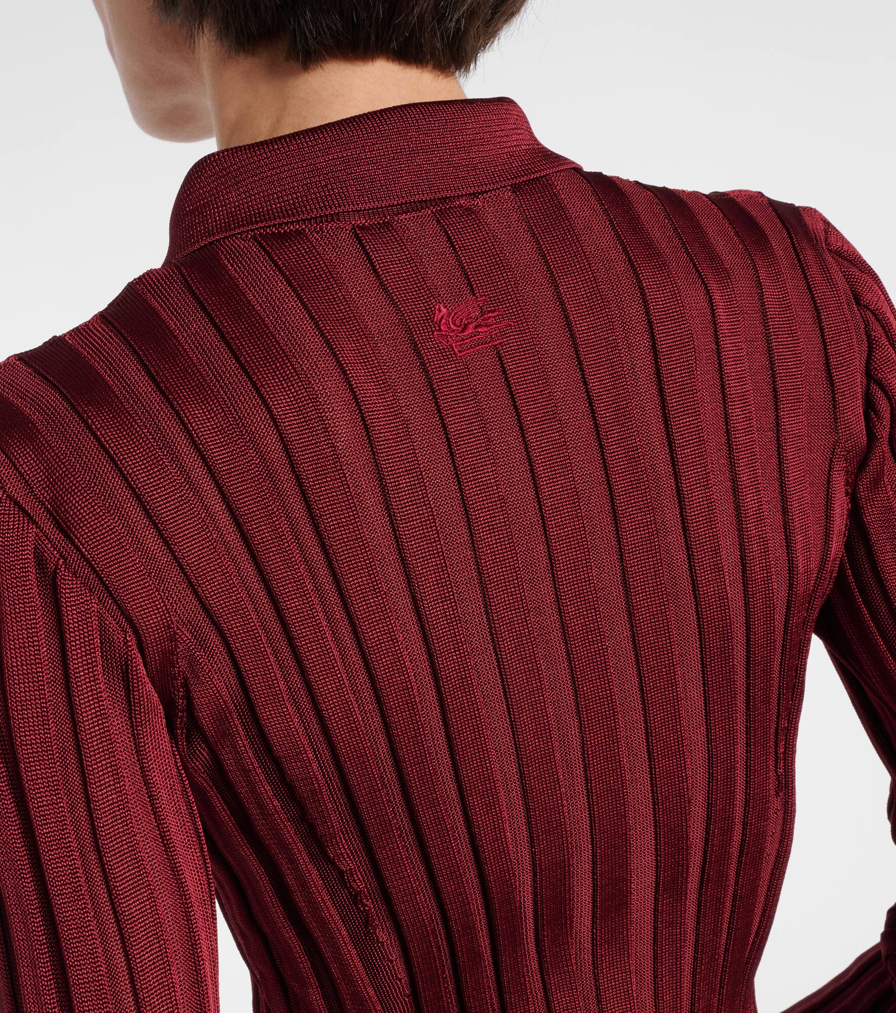 Ribbed-knit polo sweater - 6