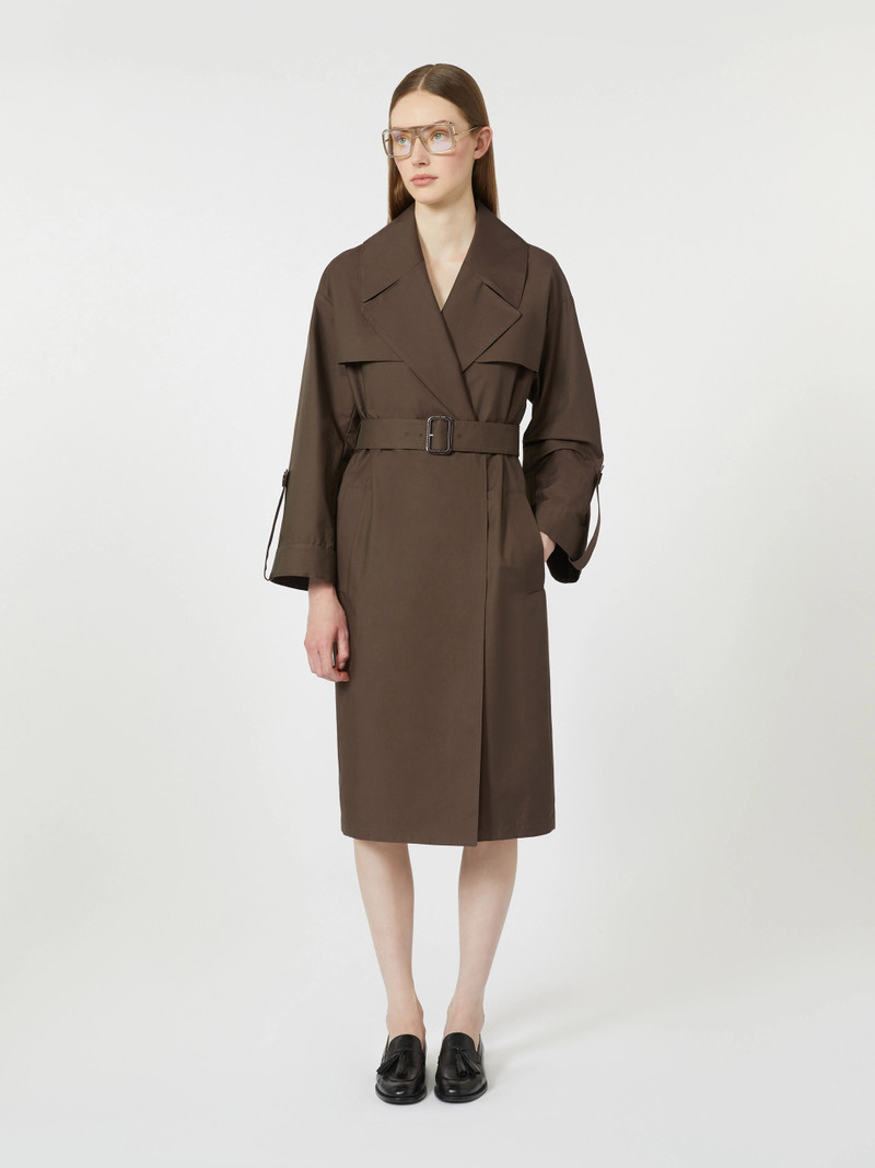 Max Mara Belted water-repellent twill trench coat - CHOCOLATE outlook