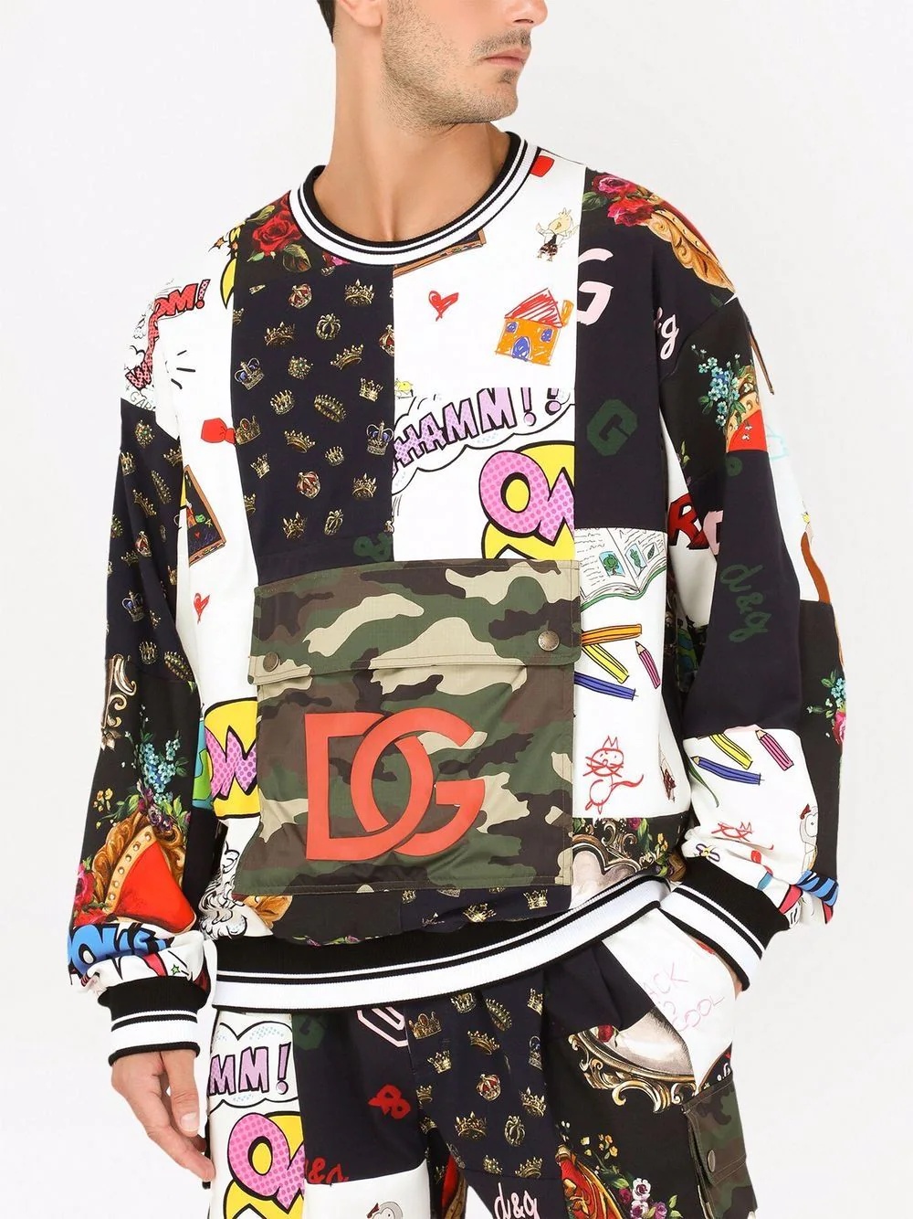 patchwork logo-print sweatshirt - 5