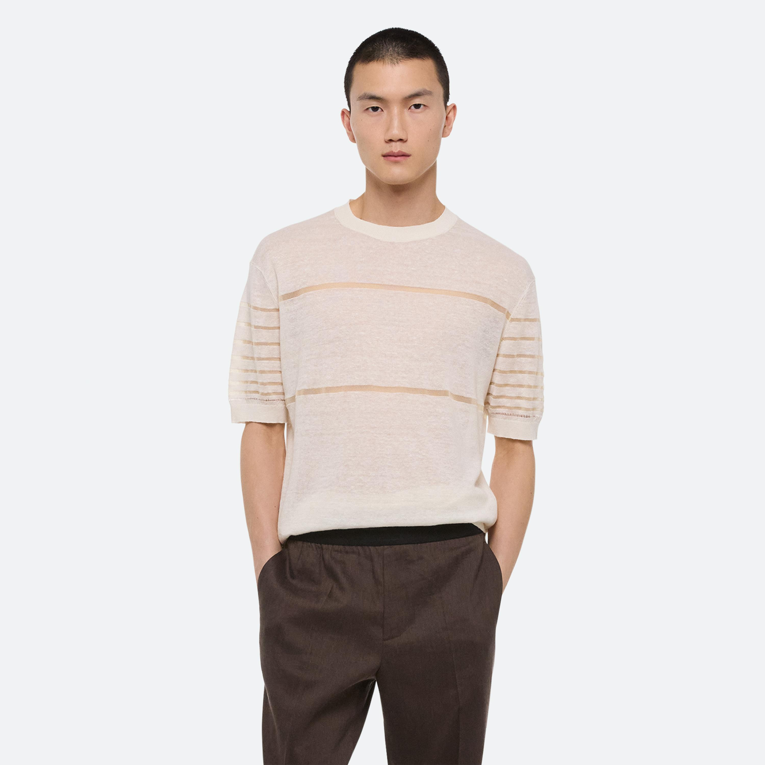 SHEER STRIPE TEE - 8