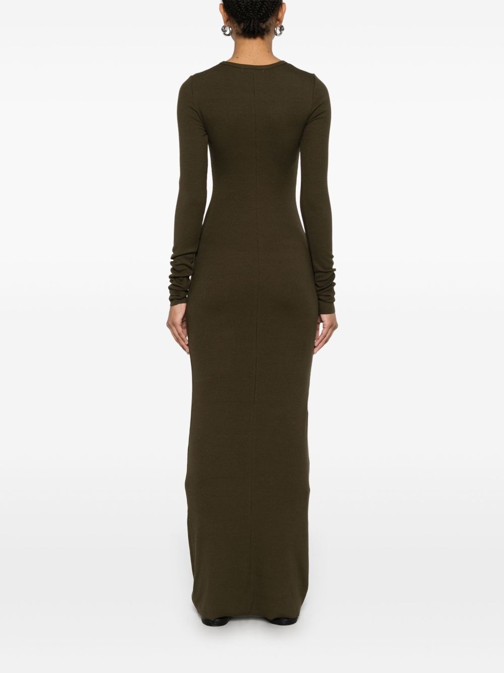 longsleeved crew-neck maxi dress - 4
