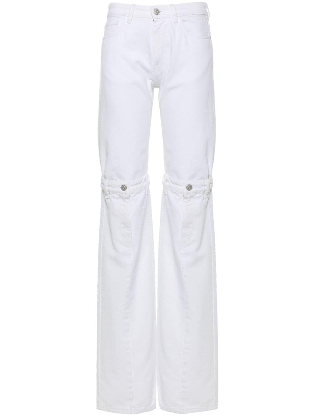 open-knee flared jeans - 1