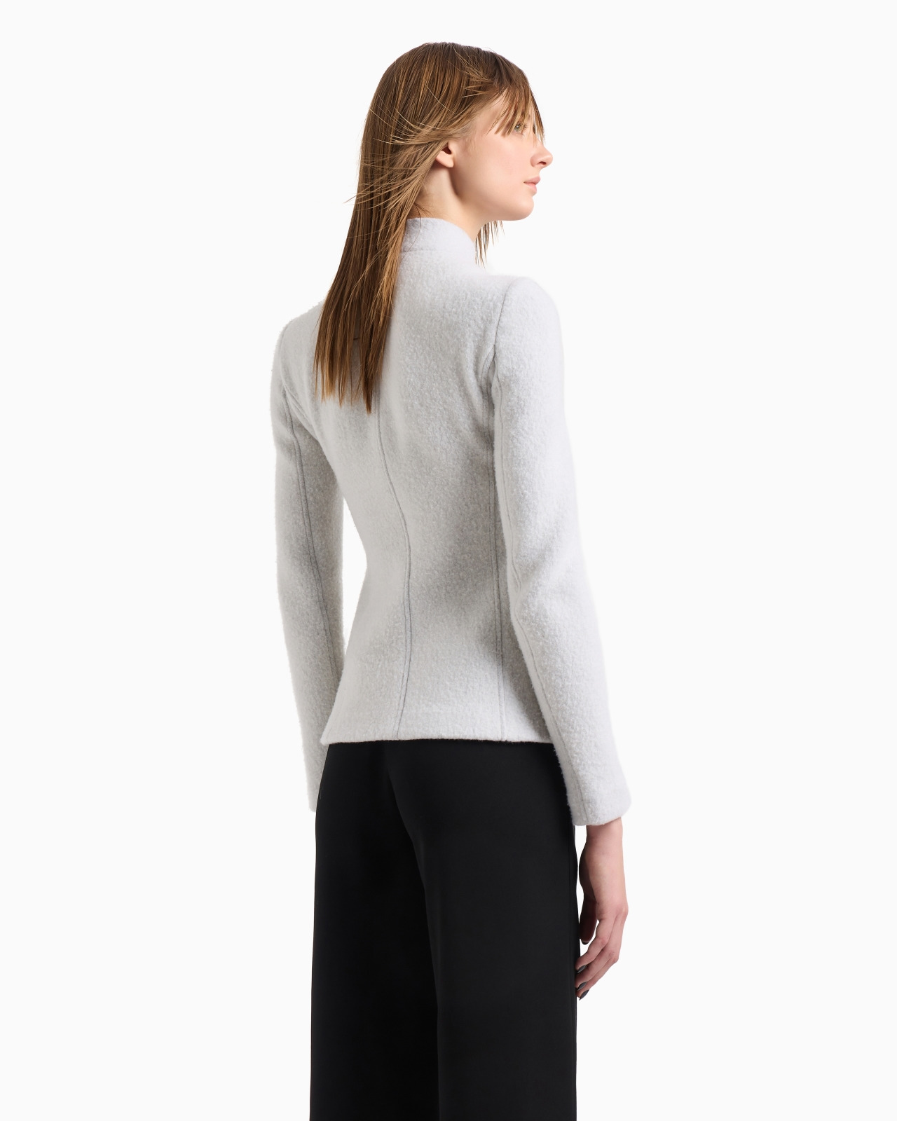 Cotton, wool and cashmere double cloth zipped jacket - 3