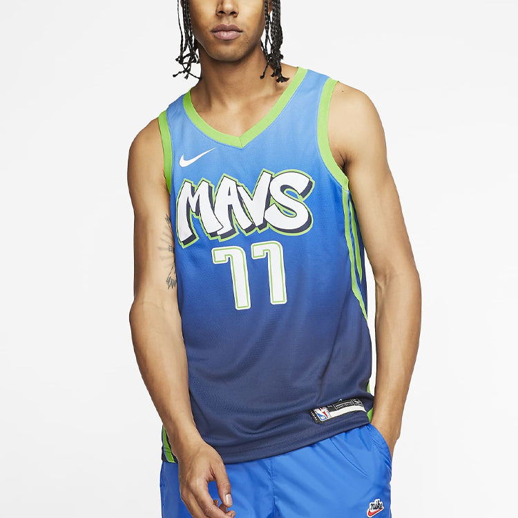 Men's Nike NBA City Limited SW Fan Edition 19-20 Season Dallas Mavericks 77 Doncic Basketball Jersey - 3