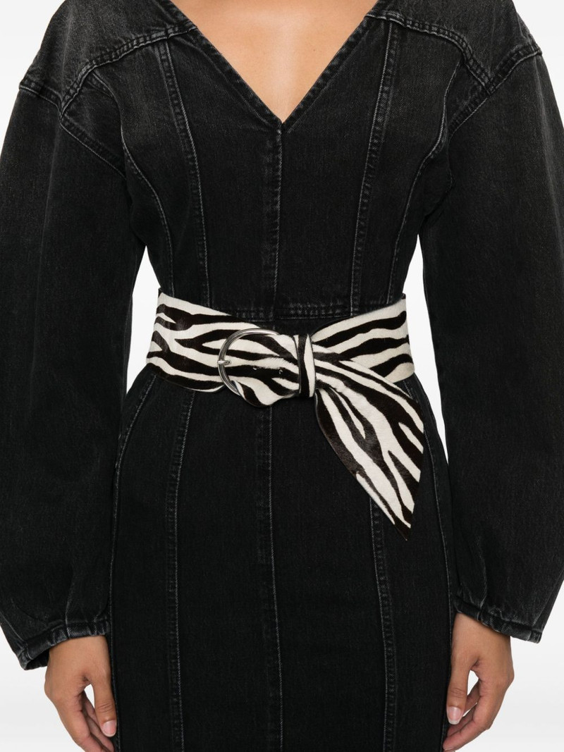 V-neck puff-sleeve midi dress 5