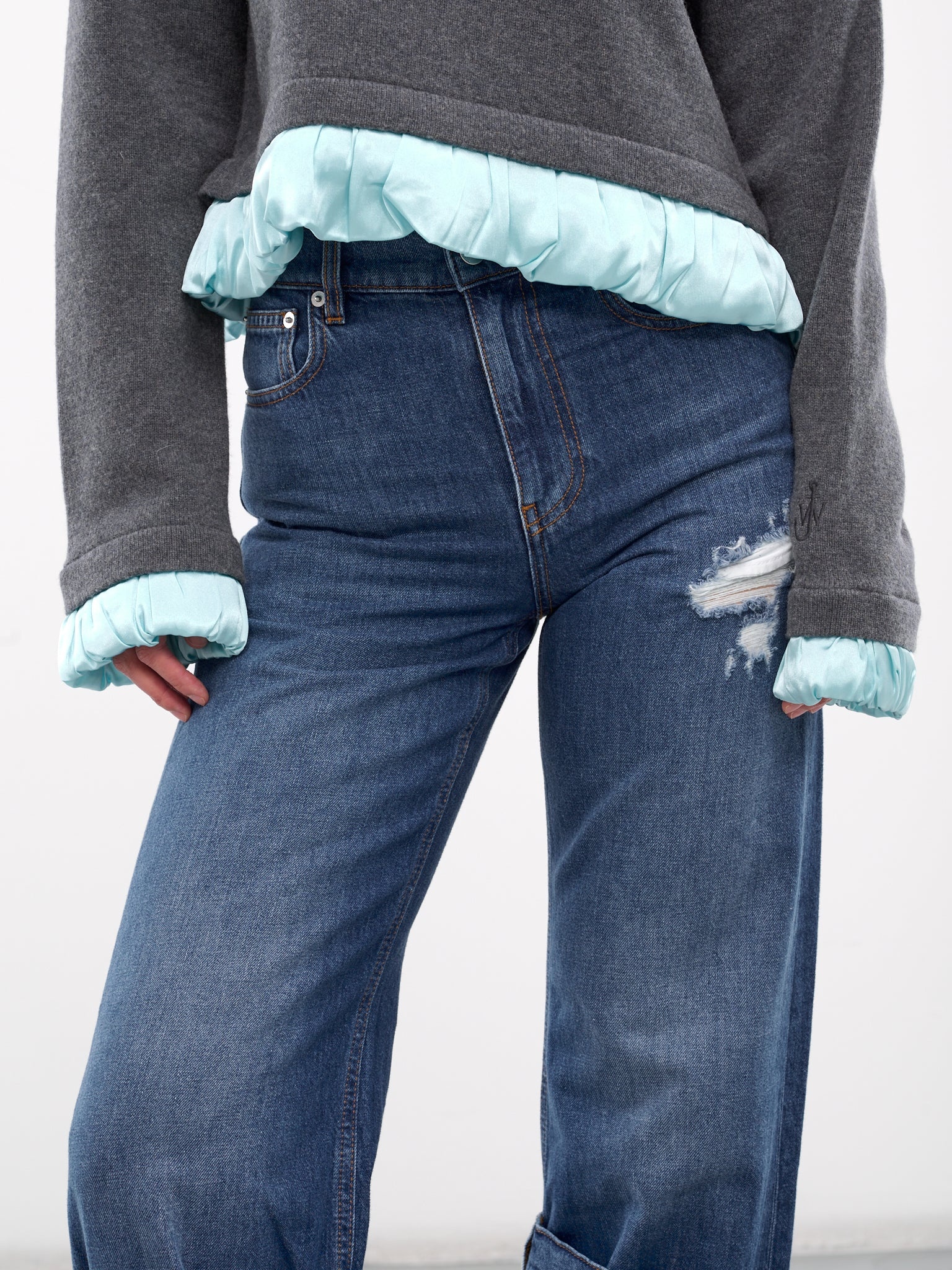 Deconstructed Layered Jeans - 4