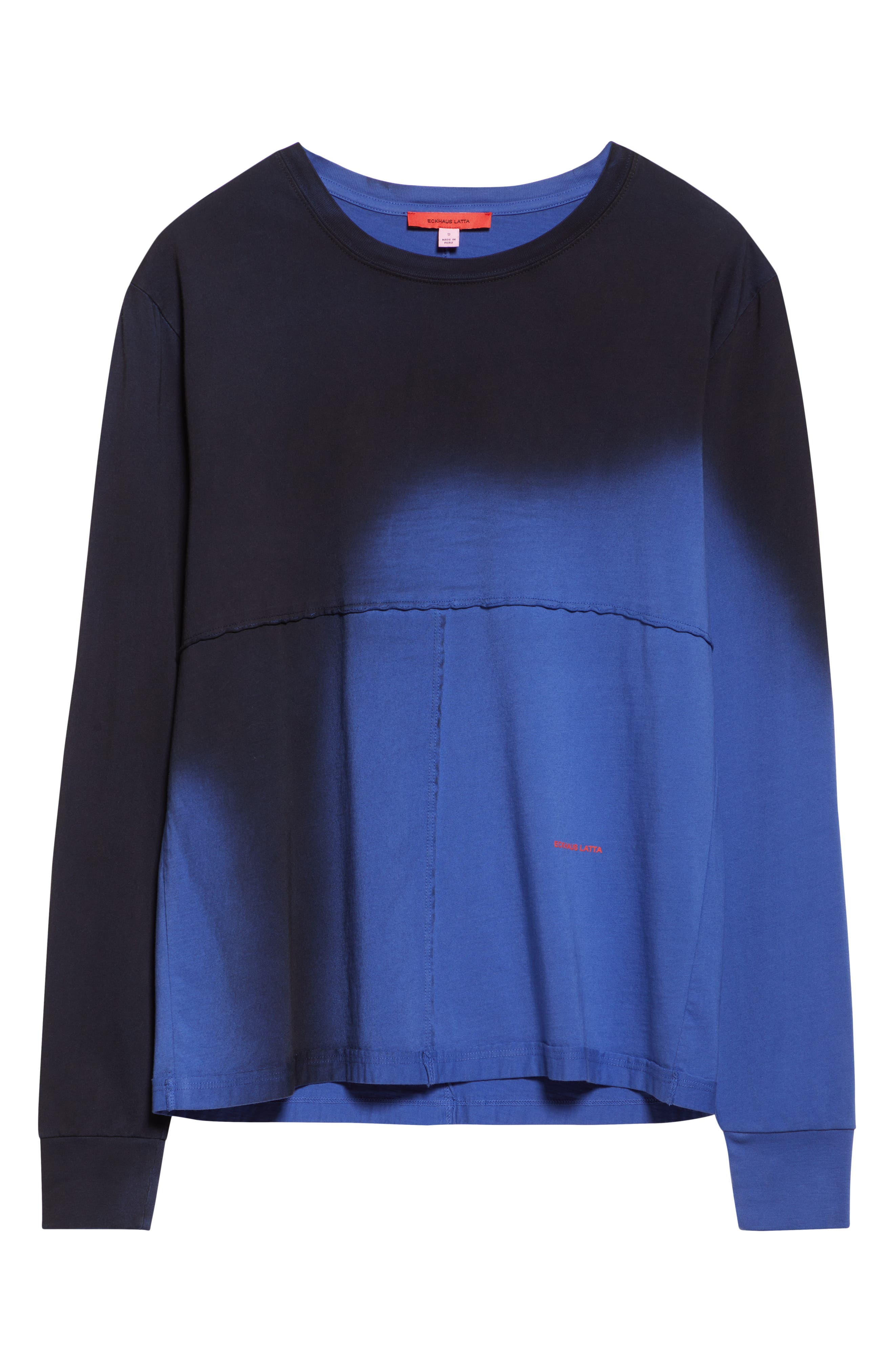 Eckhaus Latta Lapped Long Sleeve Cotton T-Shirt in Shadow at Nordstrom - 6