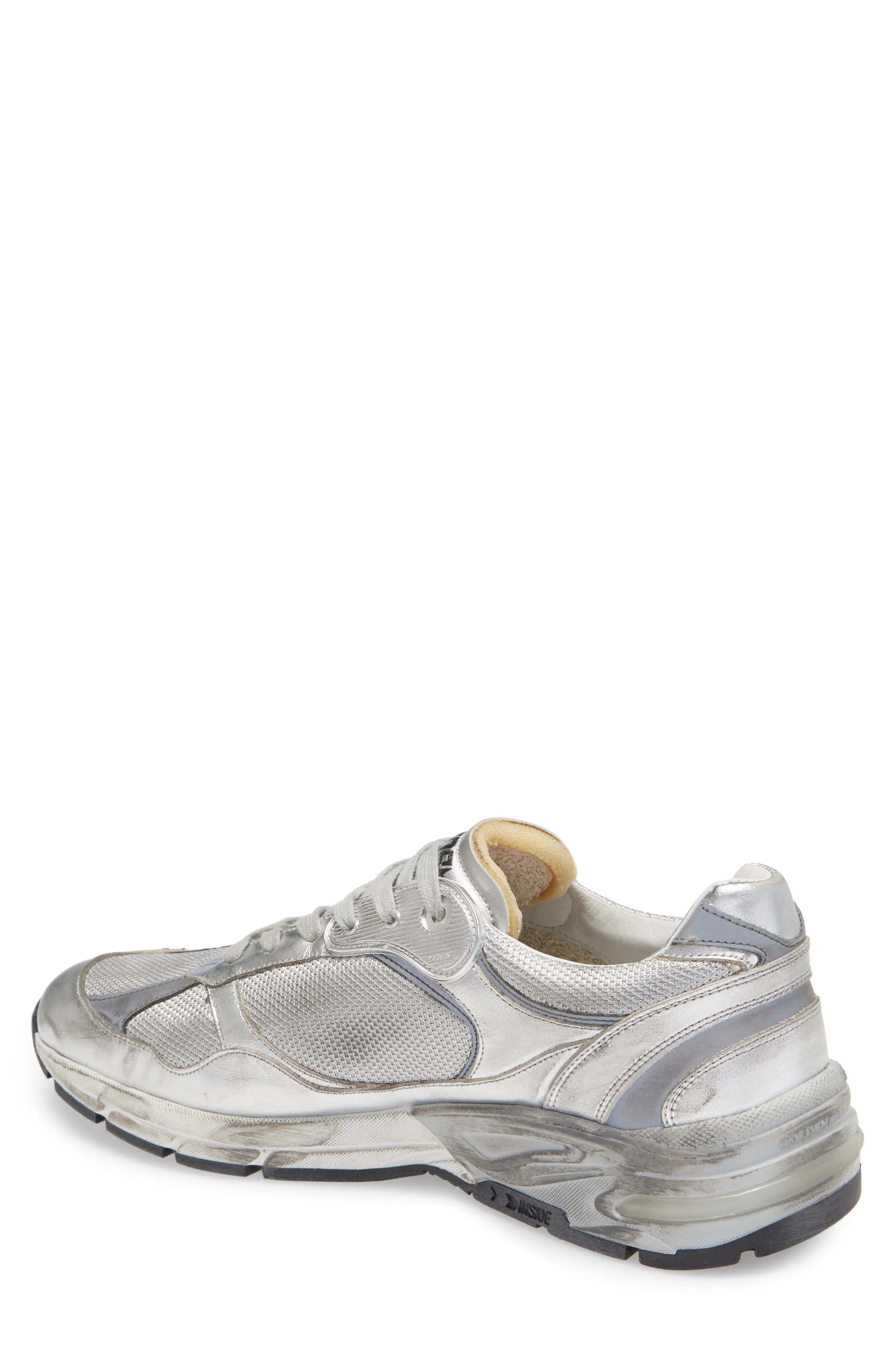 Dad-Star Metallic Sneaker in Silver/White - 2