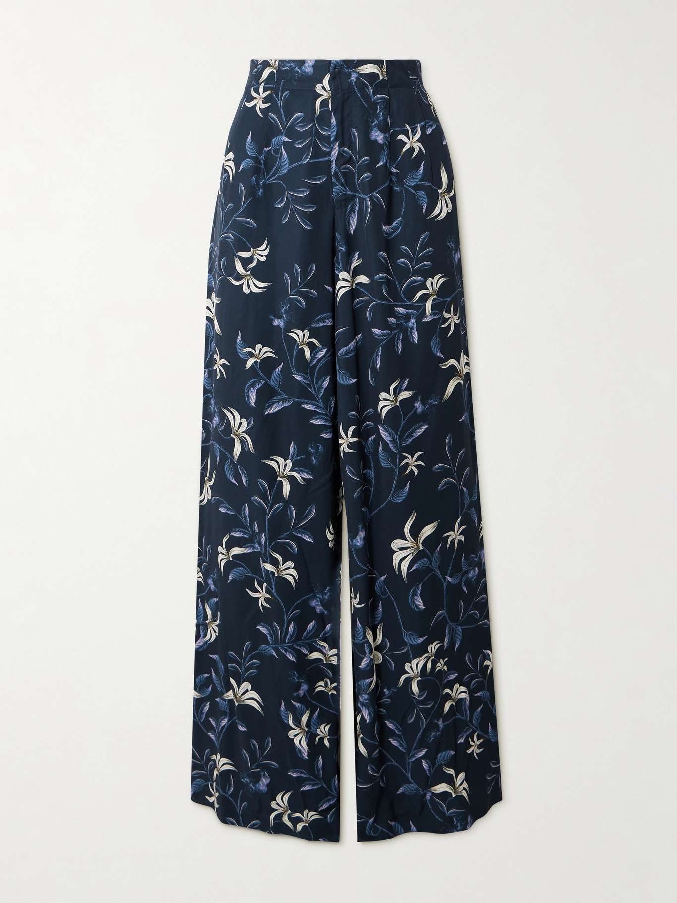 Piñon Café floral-print recycled-twill wide-leg pants - 1