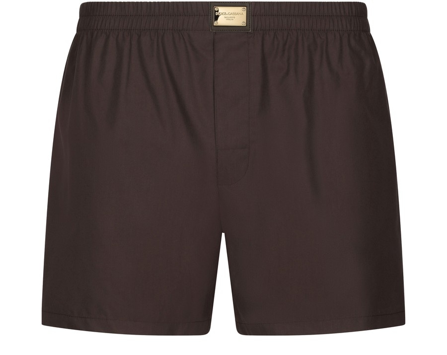 Cotton Poplin Shorts with Logo Plaque - 1