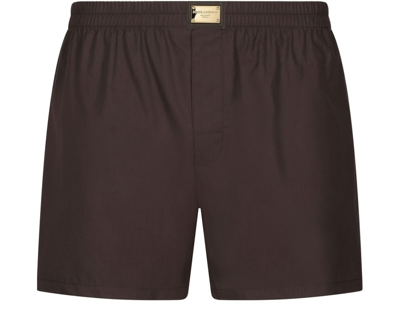 Cotton Poplin Shorts with Logo Plaque 1