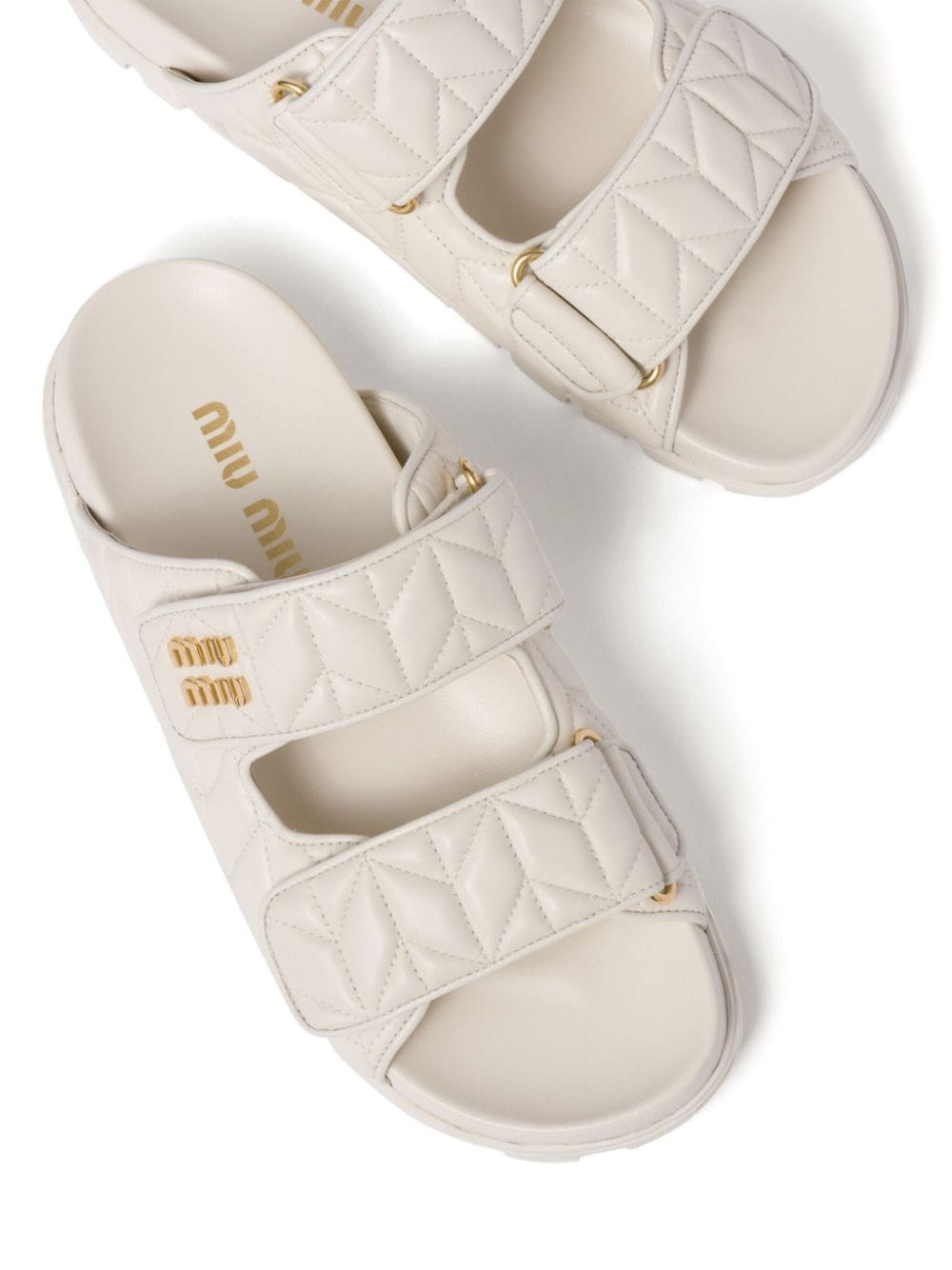 MatelassÃ© nappa leather slides - 4