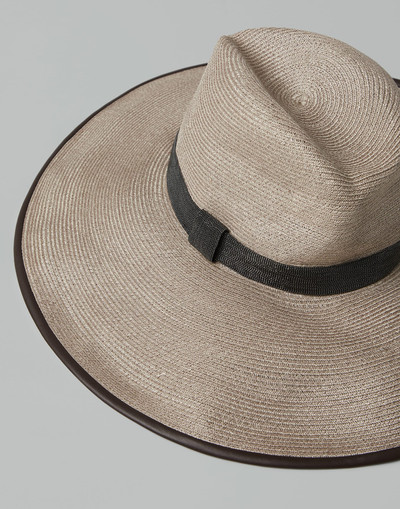 Brunello Cucinelli Hemp and cotton fedora with precious band outlook