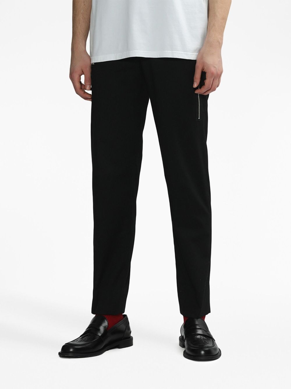 zip-detail straight-leg trousers - 3