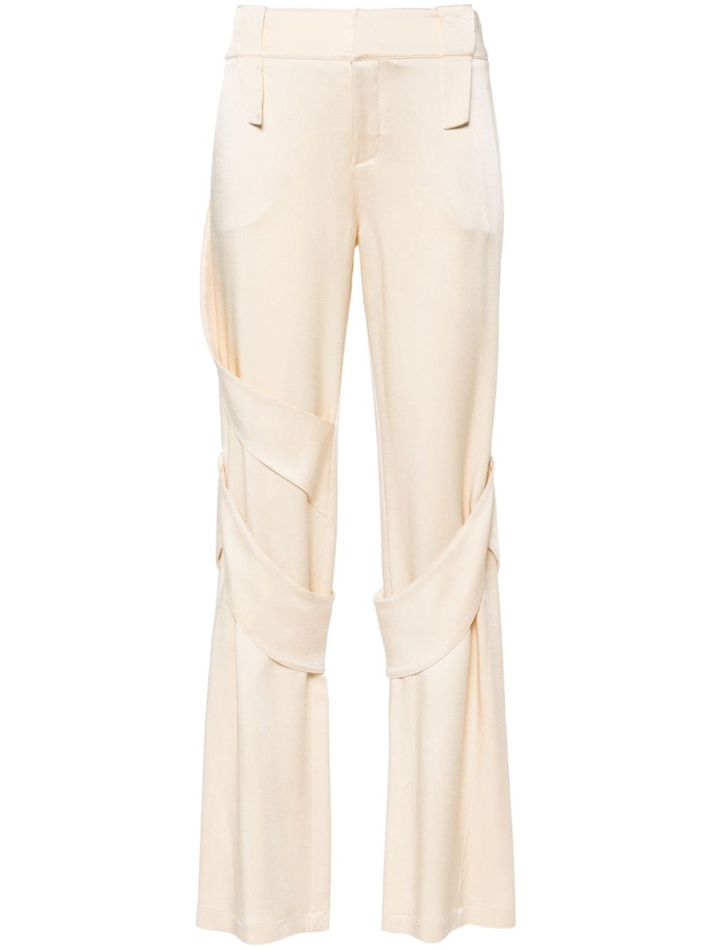 satin wide-leg cargo trousers - 1