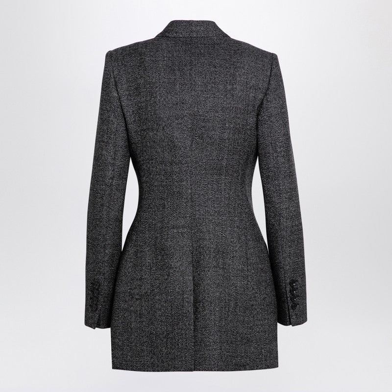 ジャケット Dolce&Gabbana Anthracite Grey Tweed Double-Breasted Jacket Dolce & Gabbana Dolce&Gabbana Anthracite Grey Tweed Double