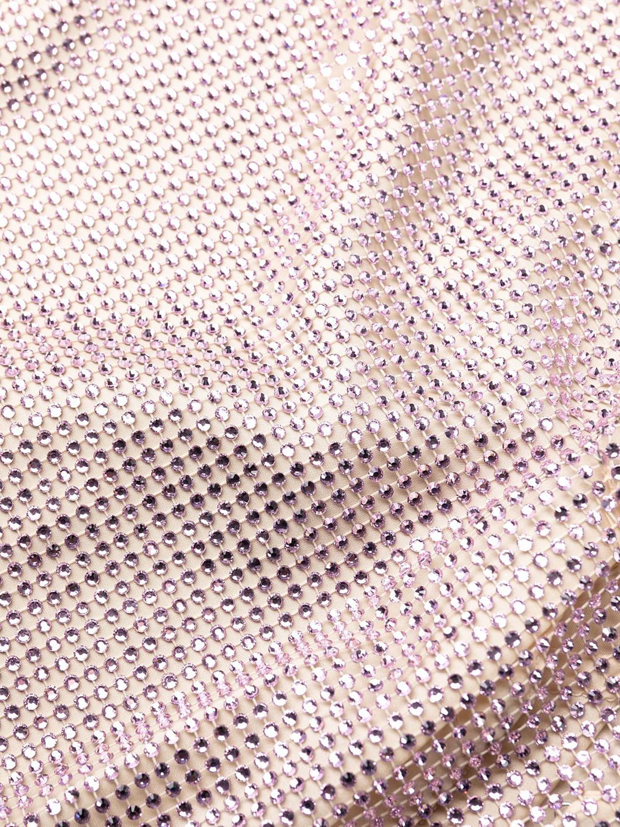 rhinestone-embellished mesh minidress - 5