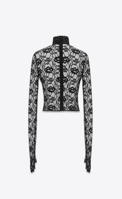 SAINT LAURENT gloved top in stretch lace outlook