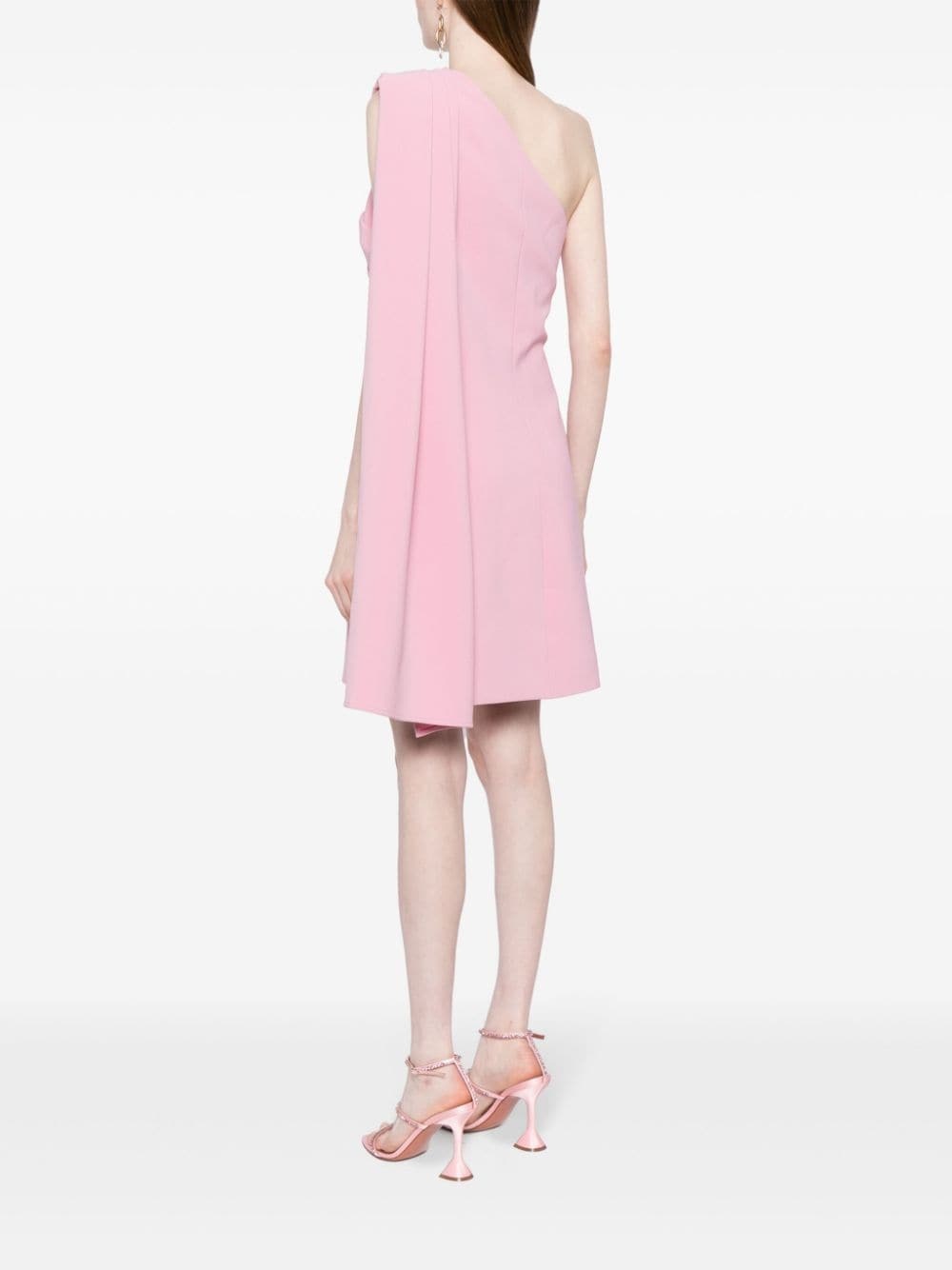 one-shoulder crepe minidress - 4