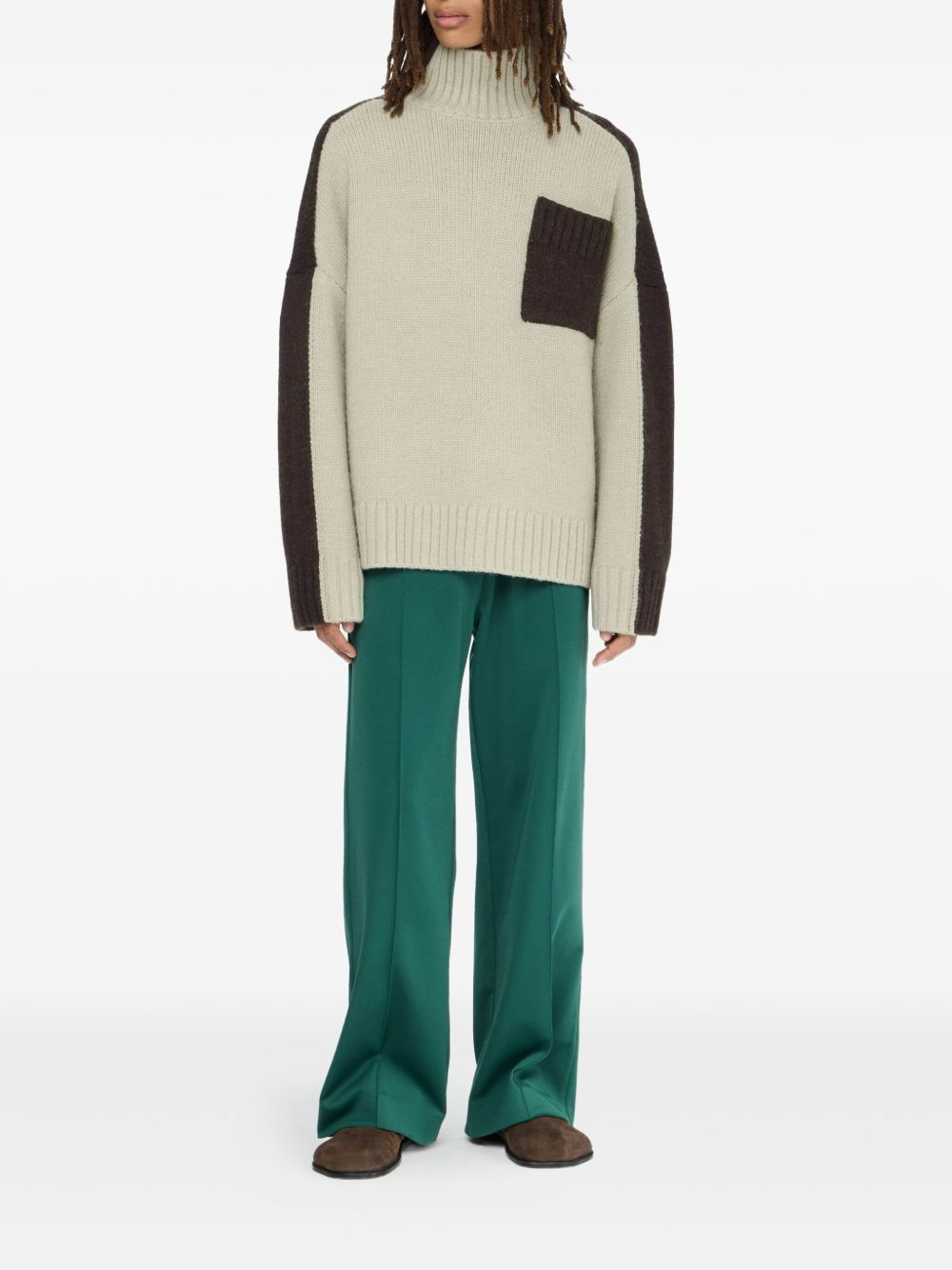 panelled high-neck sweater - 2