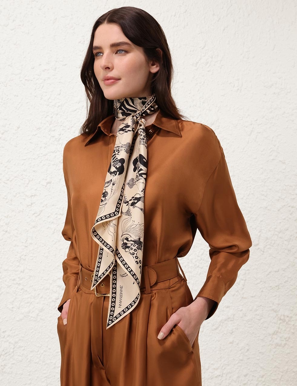PRINTED SILK NECK SCARF - 2