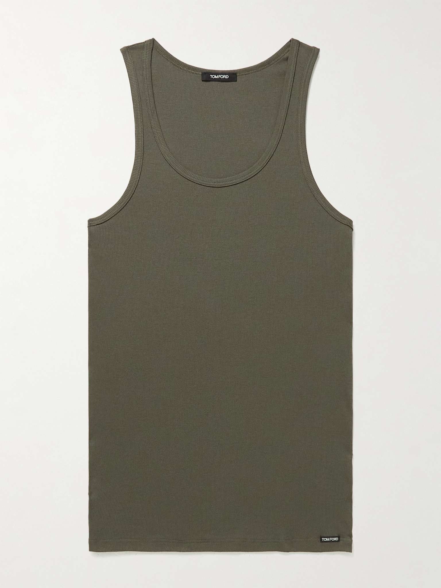 Ribbed Cotton and Modal-Blend Tank Top - 1