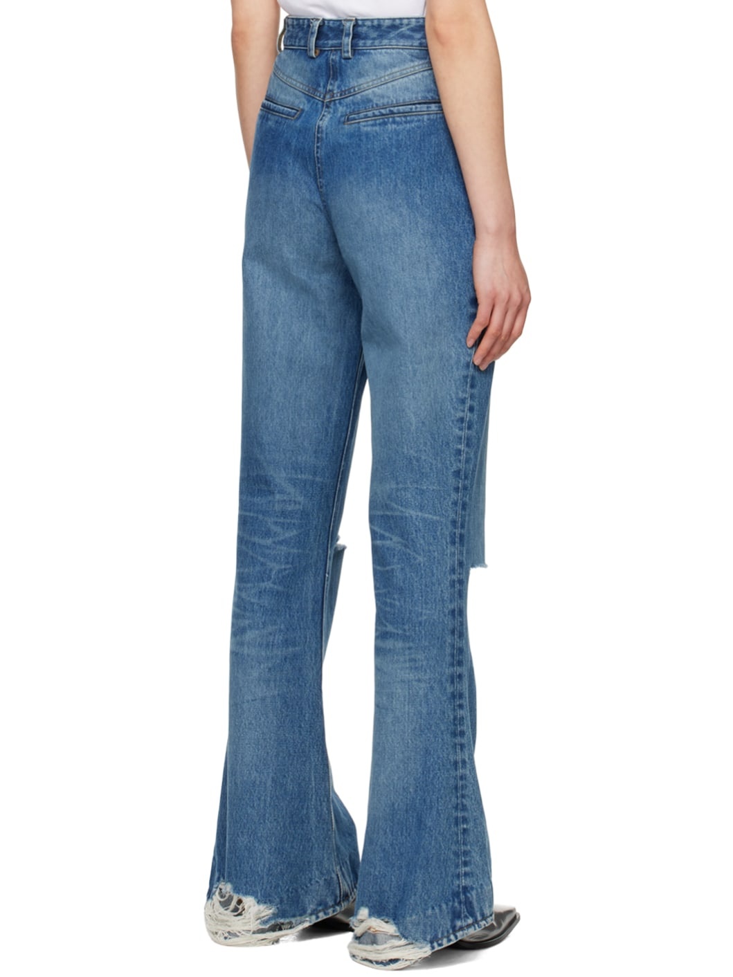 Blue Distressed Jeans - 3