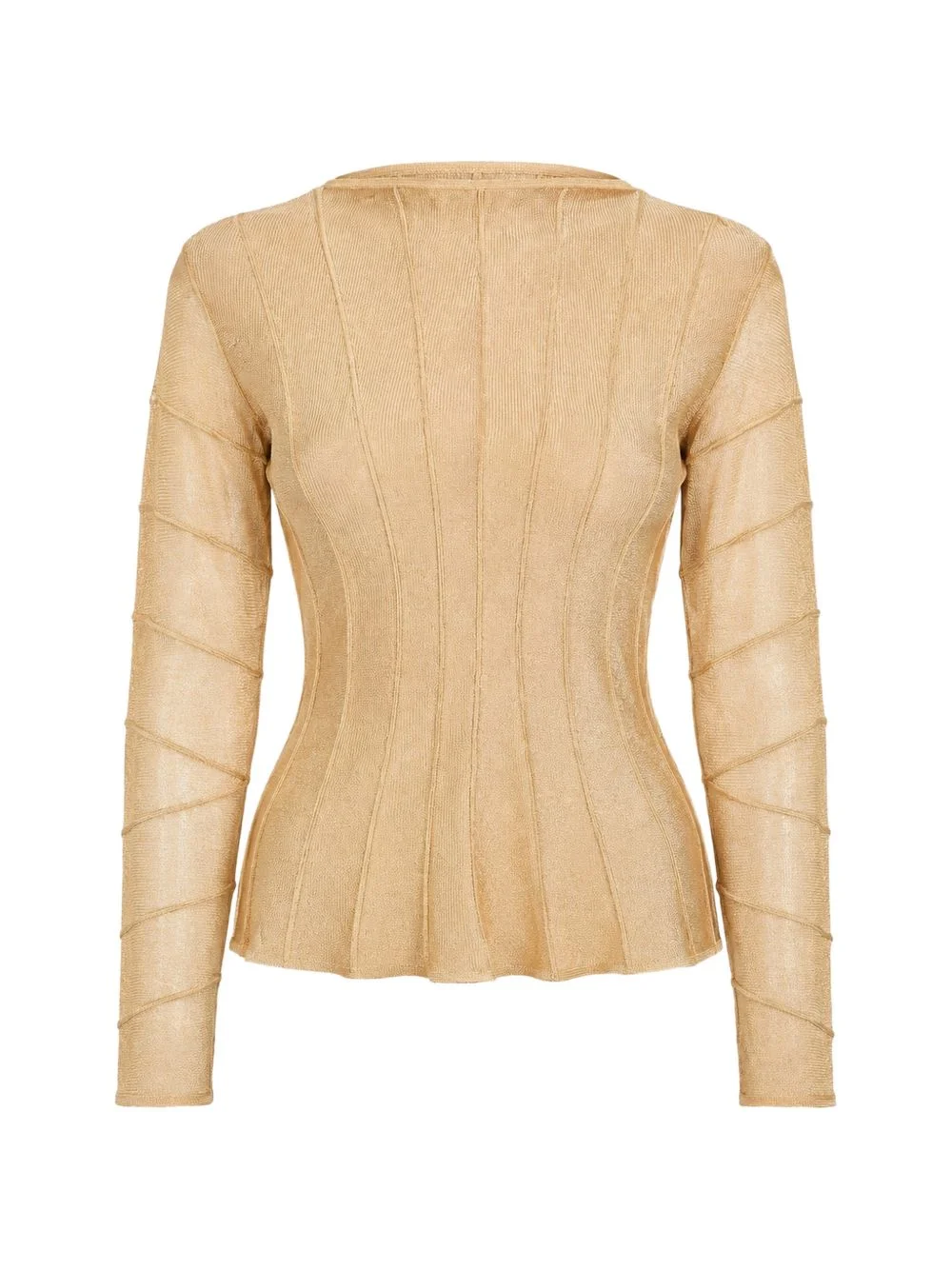 raised-seam fine-knit top - 1