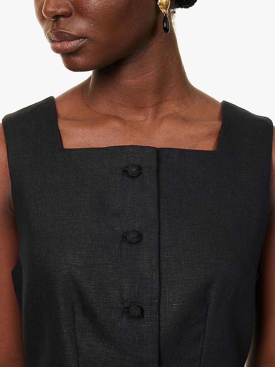 Rio sleeveless linen mini dress - 5
