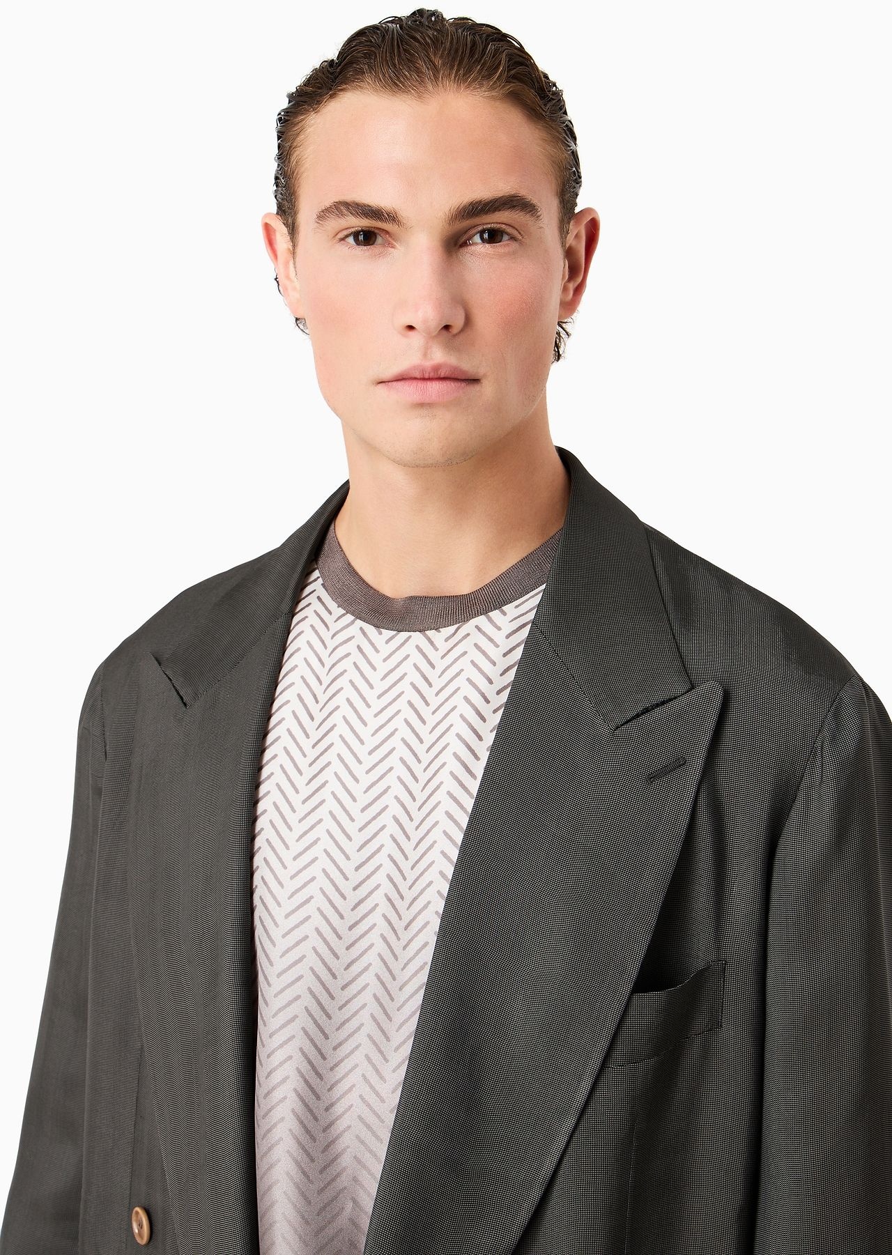 Double-breasted jacket in a viscose jacquard - 5