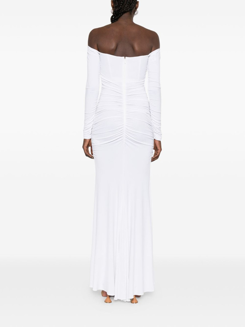 draped long-sleeved midi dress 4