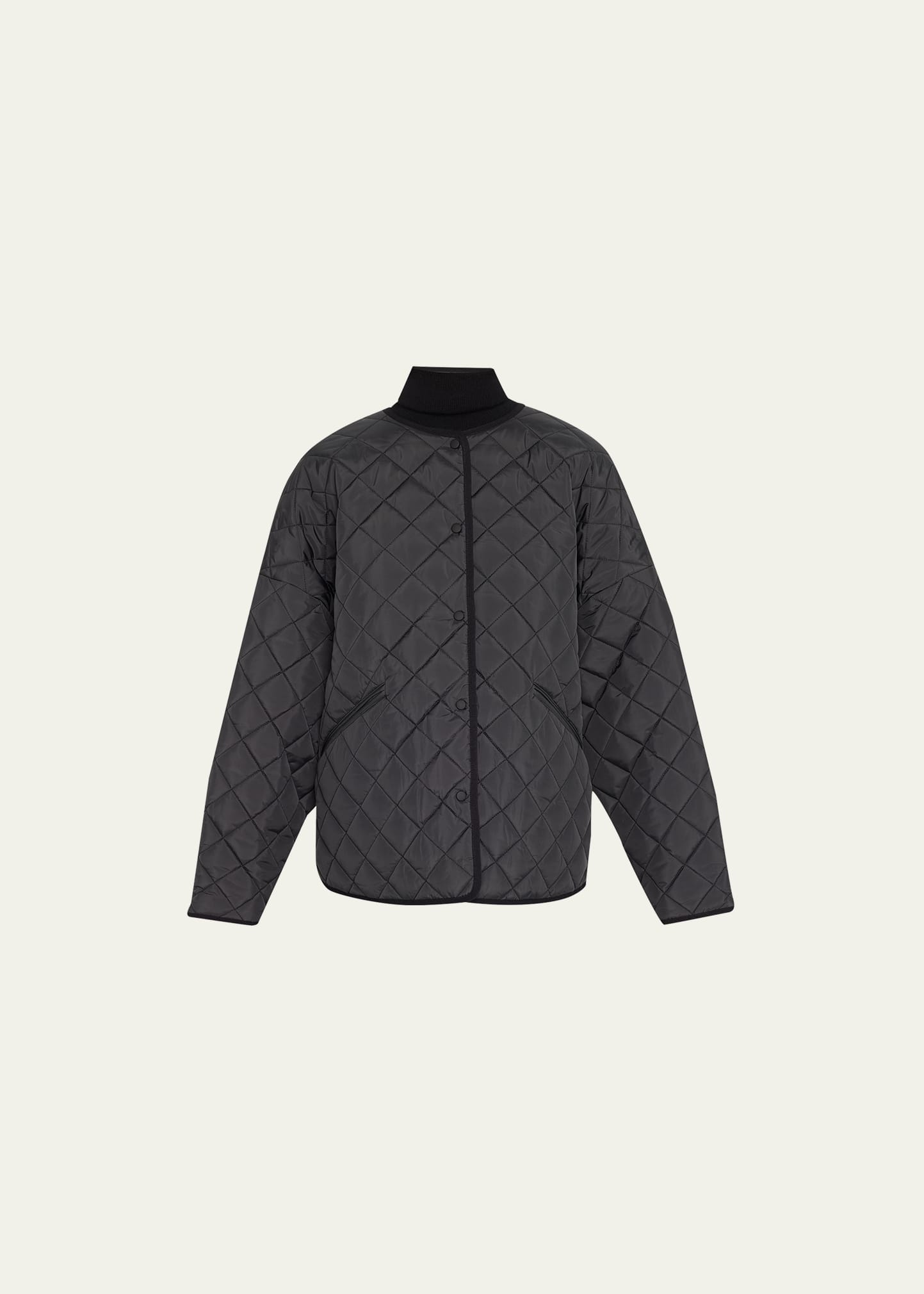 Water-Resistant Quilted Oversize Jacket - 1