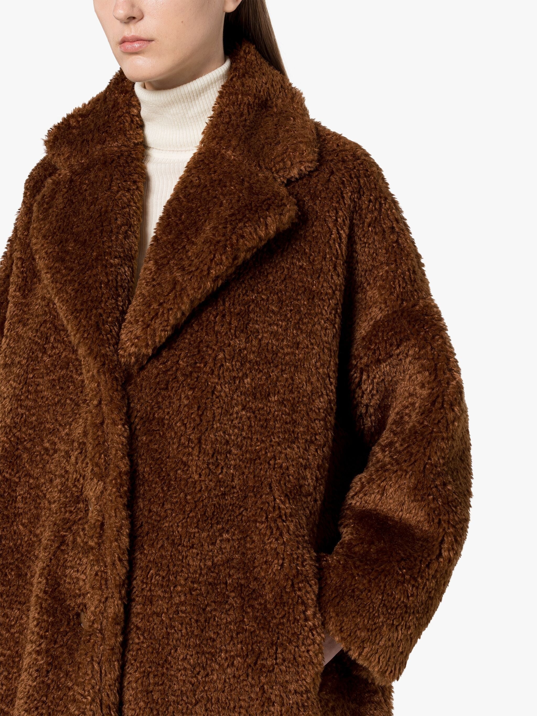 HUMBIE CHESTER BROWN ECO FUR COCOON COAT - 6
