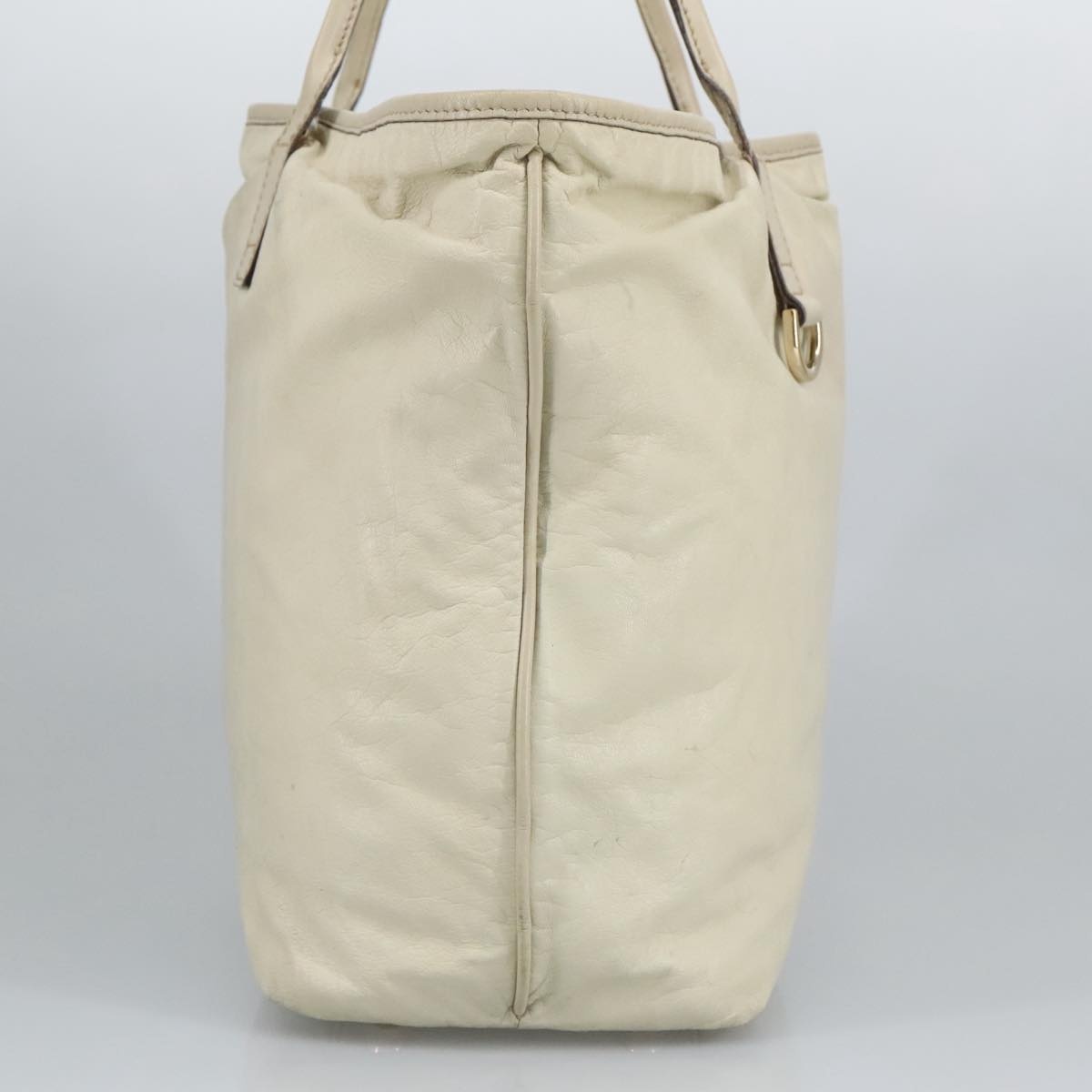 GUCCI Tote Bag Leather Beige Gold - 3