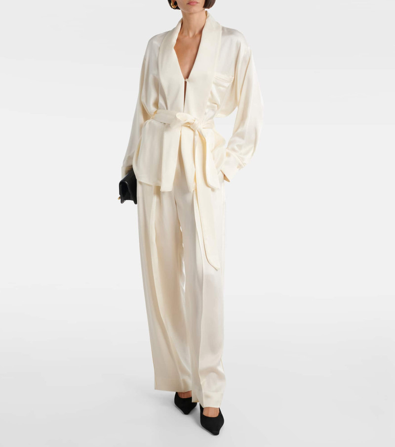Victoria Beckham Satin wide-leg pants outlook