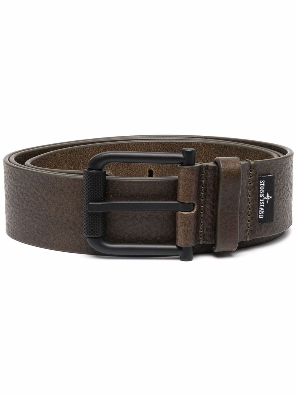 logo patch buckle belt - 1