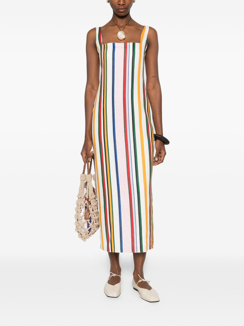 CALA de la CRUZ Amaranta square-neck striped midi dress outlook