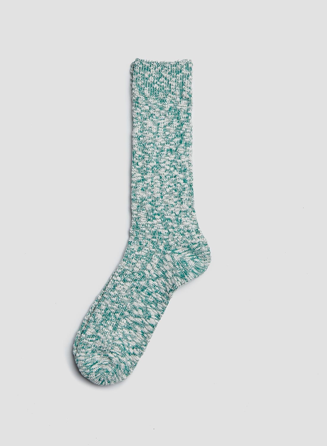 Anonymous Ism Lightweight Slub Crew Sock in Green Melange - 2